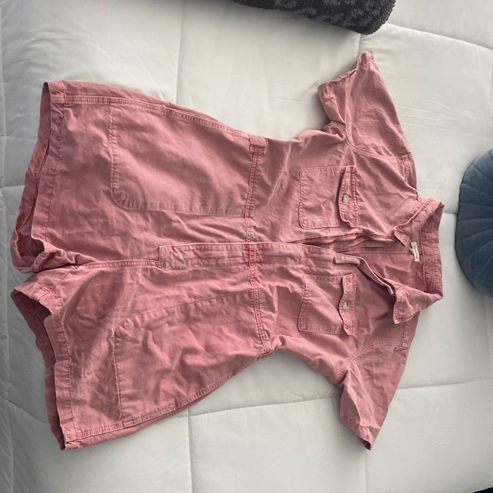 Vici “tough love cotton pocketed utility romper” Color:pink size: medium - Picture 3 of 3